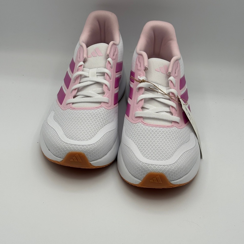 Adidas Runfalcon 5 J Shoes Kids Size 7 White Pink Running JP9396 - Picture 3 of 8